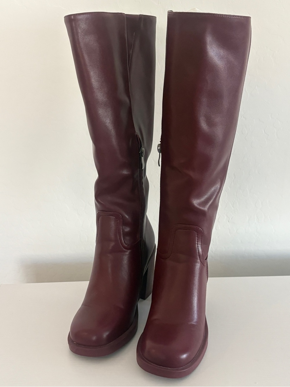 Women's Tall Burgundy Knee-High  Boots